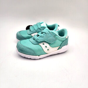 Saucony Girls Size 4 W Sneakers Jazz Riff Aqua Comfort Hook and Loop Closure